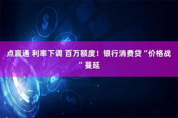 点赢通 利率下调 百万额度！银行消费贷“价格战”蔓延