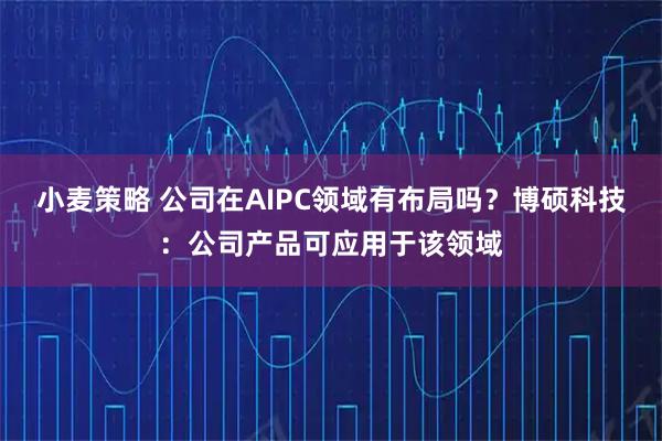 小麦策略 公司在AIPC领域有布局吗？博硕科技：公司产品可应用于该领域
